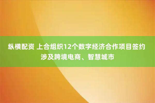 纵横配资 上合组织12个数字经济合作项目签约 涉及跨境电商、智慧城市